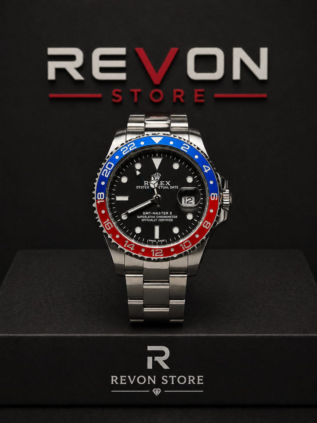 Rolex GMT Pepsi Bezel Stainless Steel Luxury Watch