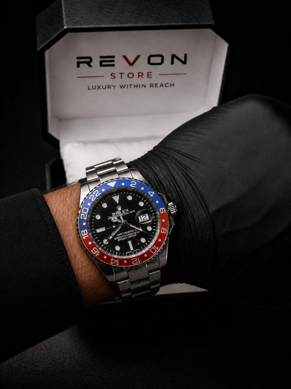 Rolex GMT Pepsi Bezel Stainless Steel Luxury Watch