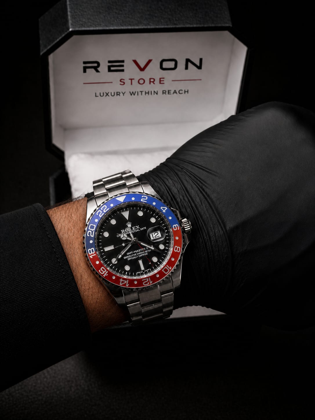 Rolex GMT Pepsi Bezel Stainless Steel Luxury Watch