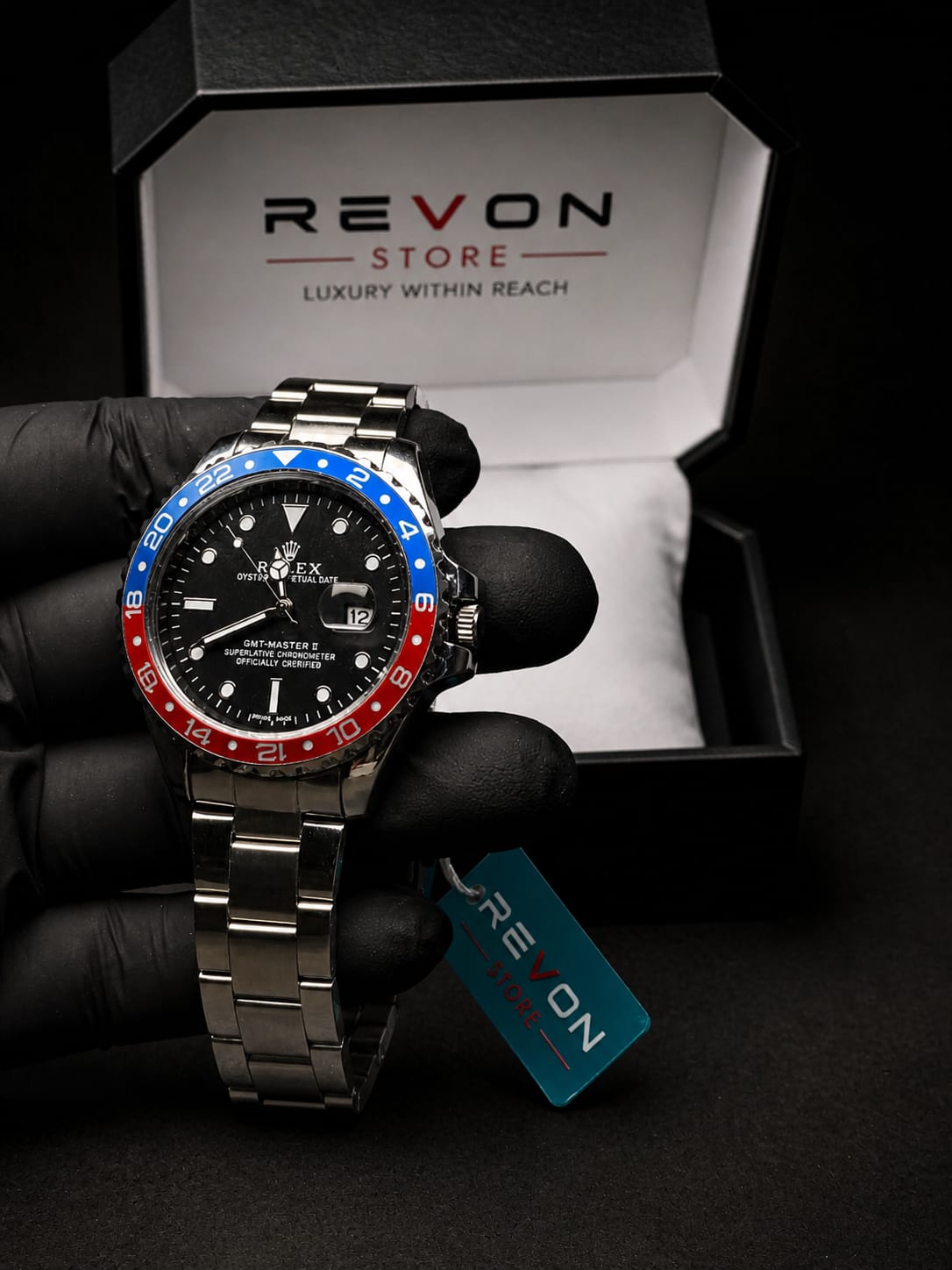 Rolex GMT Pepsi Bezel Stainless Steel Luxury Watch